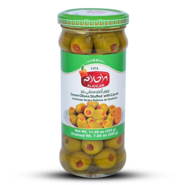 زيتون أخضر محشي جزر 200غ