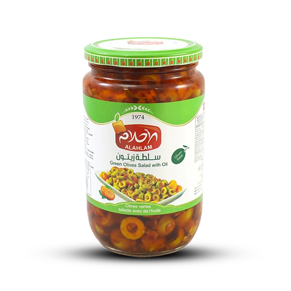 Green olives for salad with oil, 675g