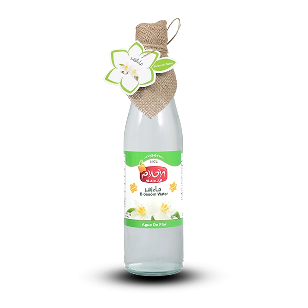 500ml orange blossom water, glass bottle with burlap sack
