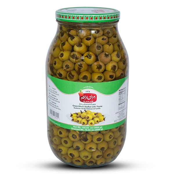 زيتون أخضر محشي زعتر 2000غ