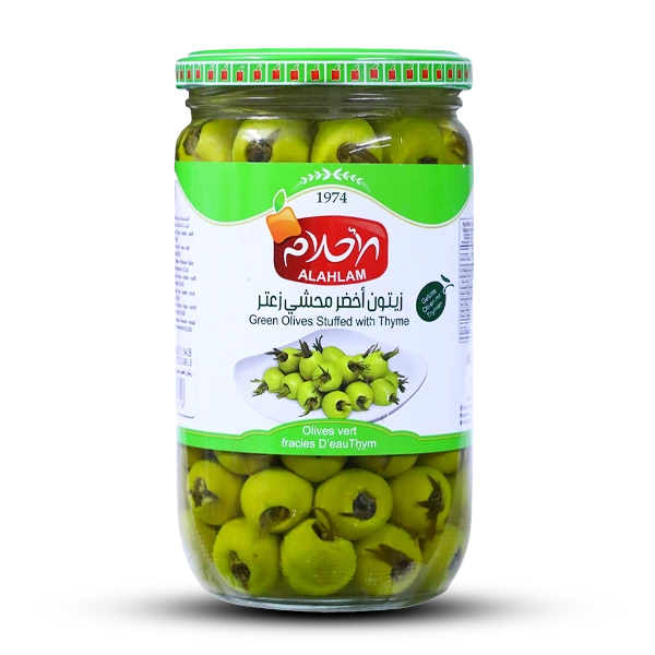 زيتون أخضر محشي زعتر 450  غ